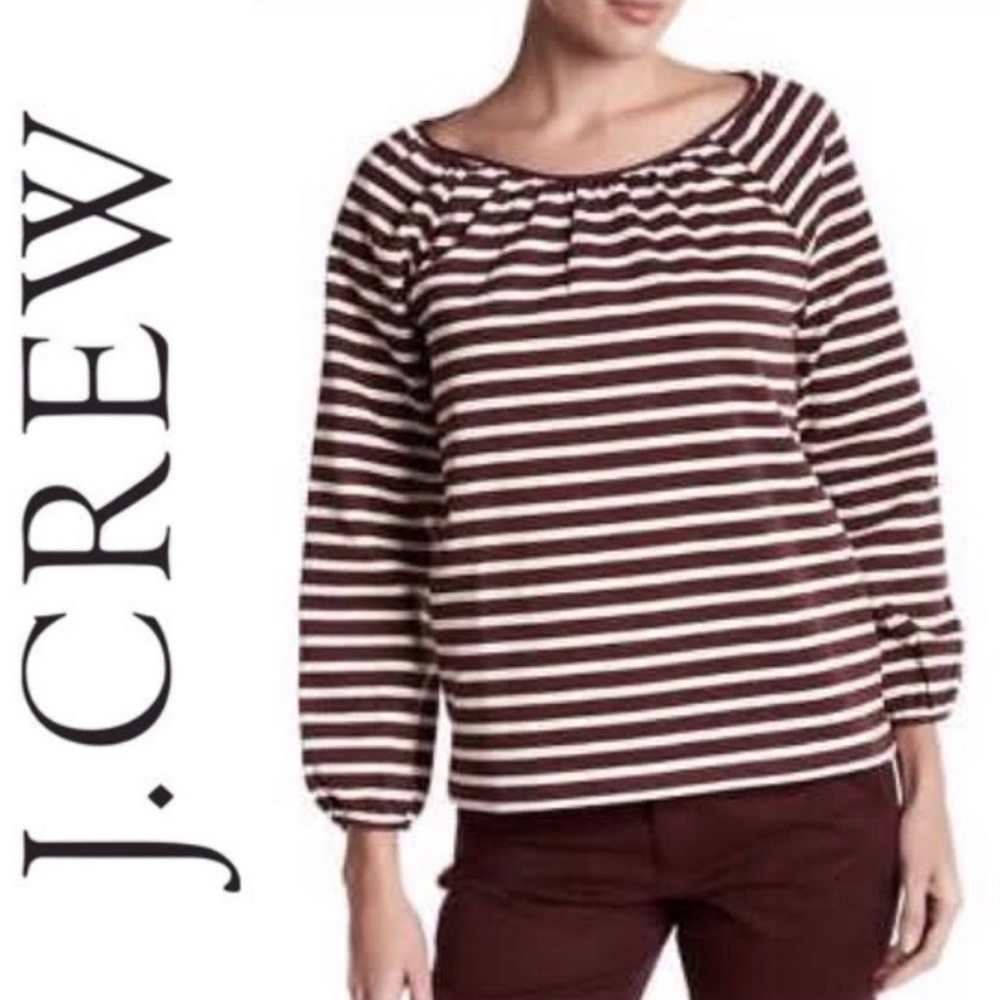 Striped tie neck top